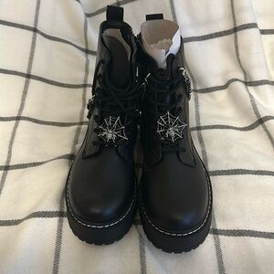 Torrid Platform Combat Boots with Spider Charm, Size 7.5 WW
